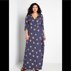 Fun fall floral Modcloth wrap dress 1x